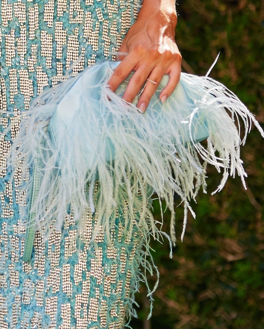 Fiesta Feather Pouch Blue