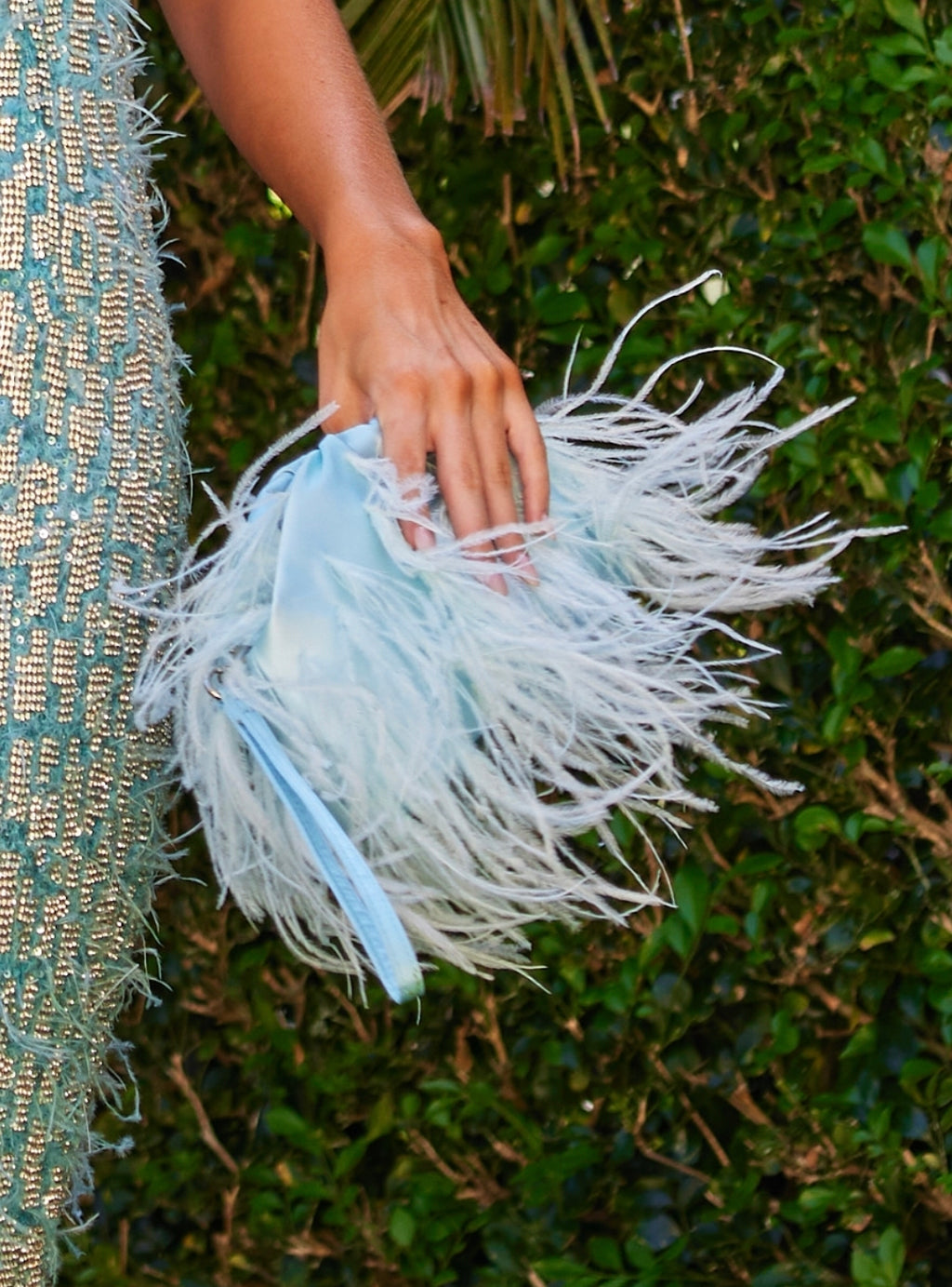 Fiesta Feather Pouch Blue