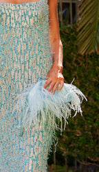 Fiesta Feather Pouch Blue