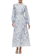 Faris Abstract Print Dress Blue/White