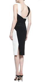 Marique Beaded Colorblock Dress Black/Ivory