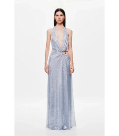 Devon Sequin Maxi Dress Cloud Blue
