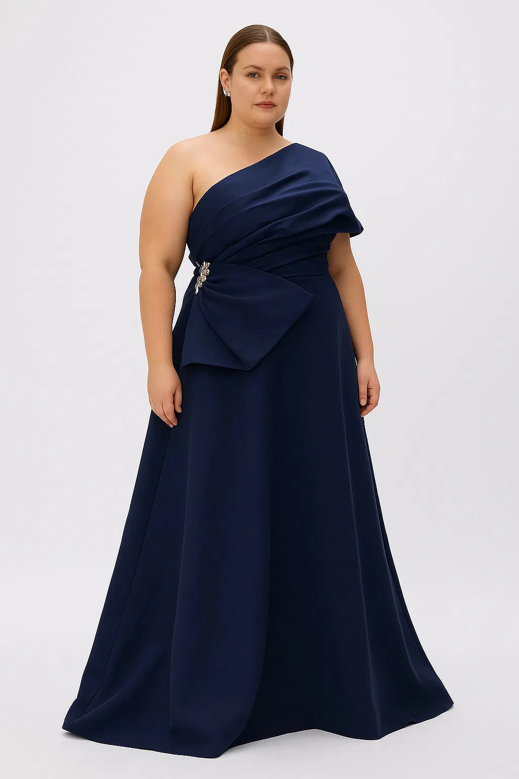 Archer Floor Grazing Gown in Navy