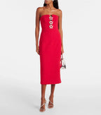 Akari Strapless Midi Dress Red