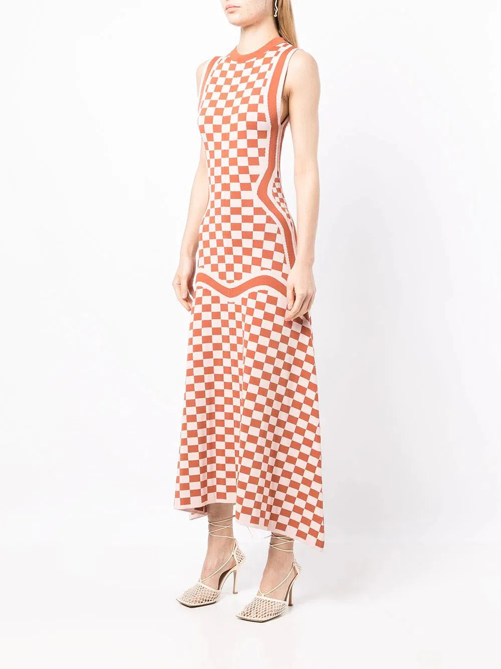 Andres Maxi Dress Check Pink
