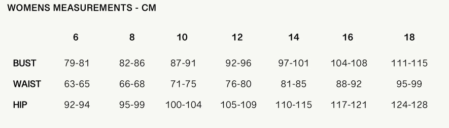Size guide chart