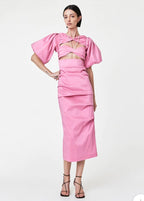 Dahli dress midi pink