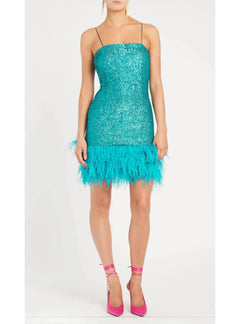 Missing Hours Mini Dress Turquoise