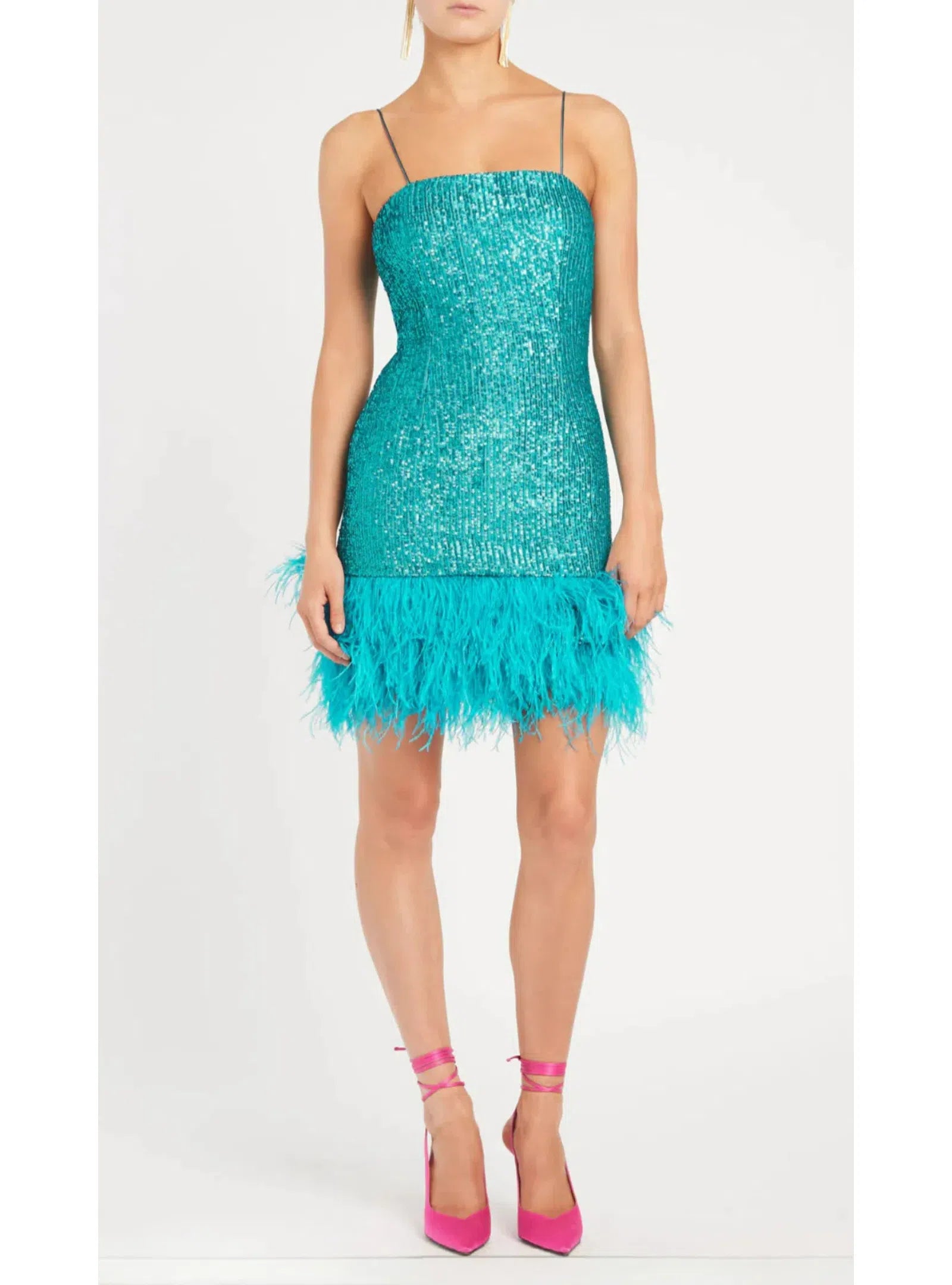 Missing Hours Mini Dress Turquoise