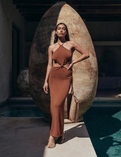 Cameron Knit Dress Brown