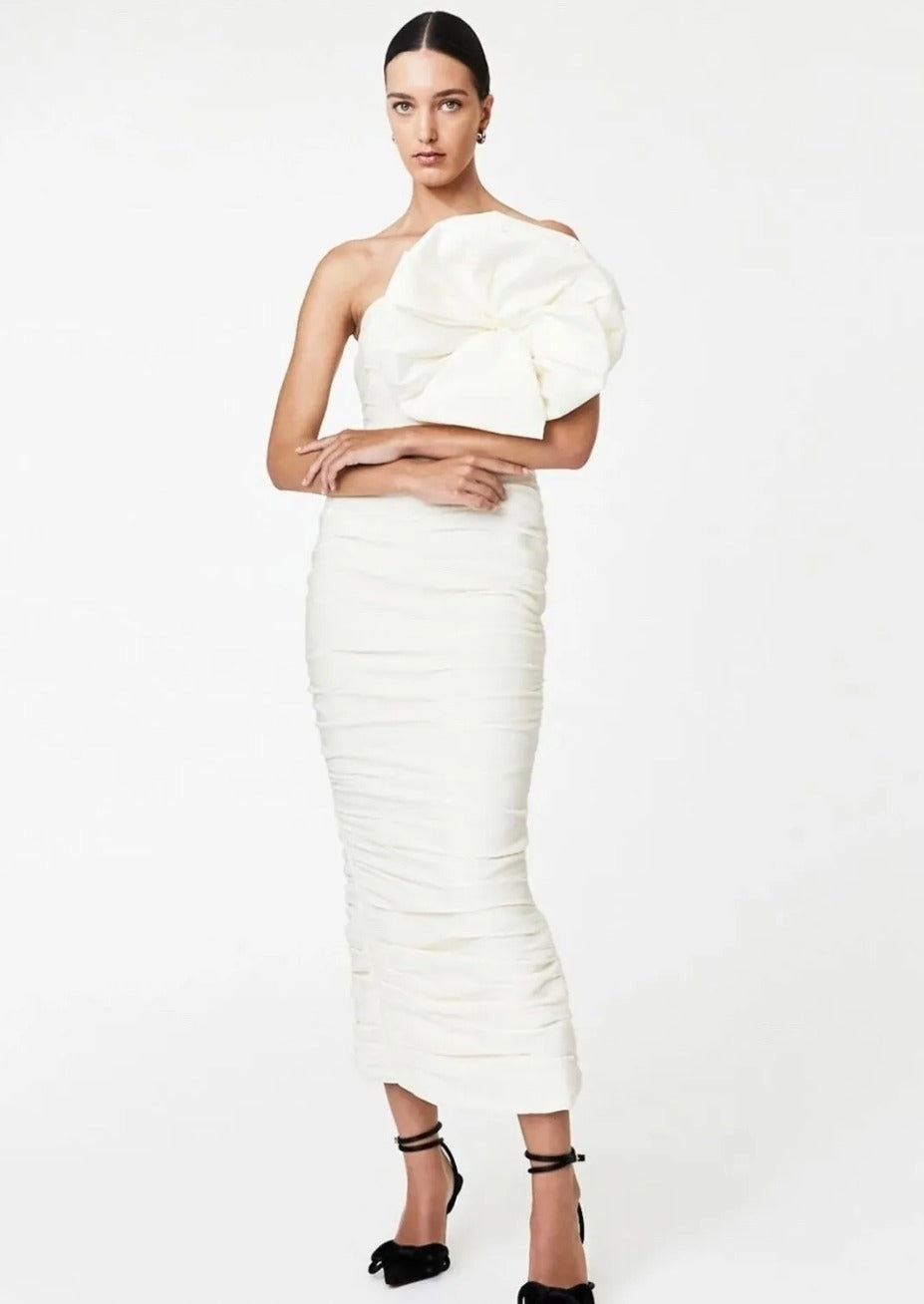 Evana Midi Dress Ivory Coconut