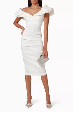 Frey Midi Dress White