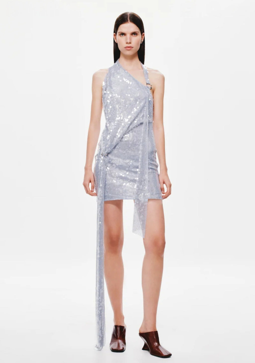 Riviera Sequin Mini Dress Cloud Blue