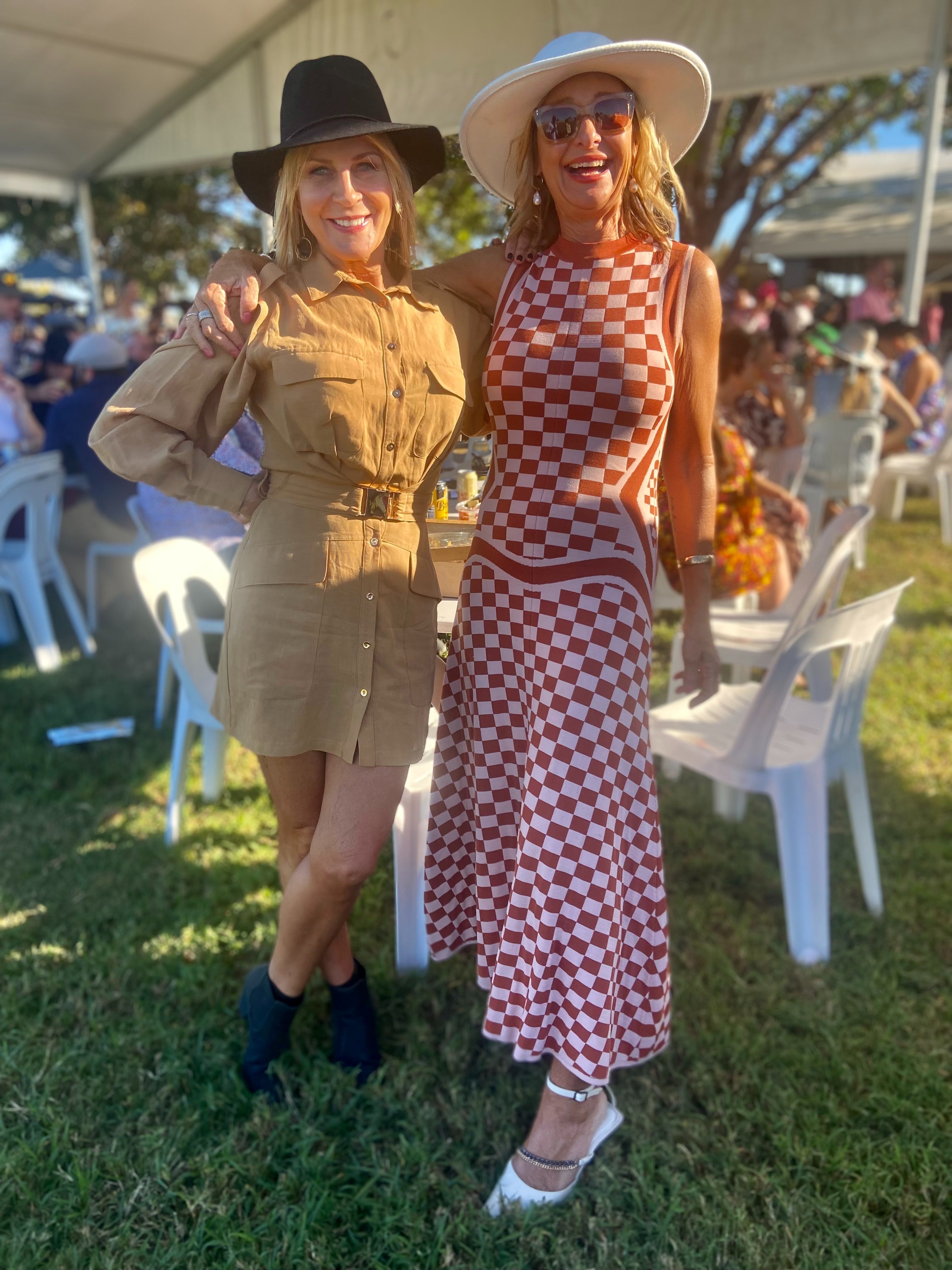 Andres Maxi Dress Check Pink