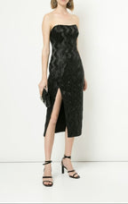 No Filter Strapless Midi Dress Black