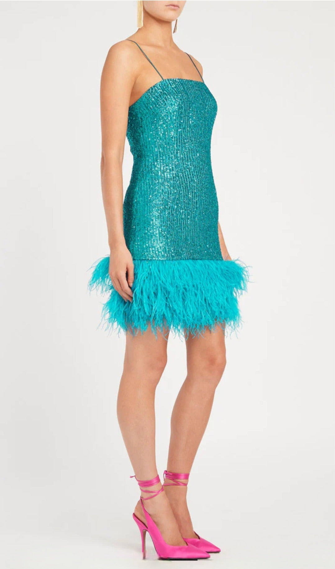 Missing Hours Mini Dress Turquoise