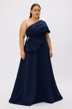 Archer Floor Grazing Gown in Navy