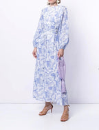 Faris Abstract Print Dress Blue/White