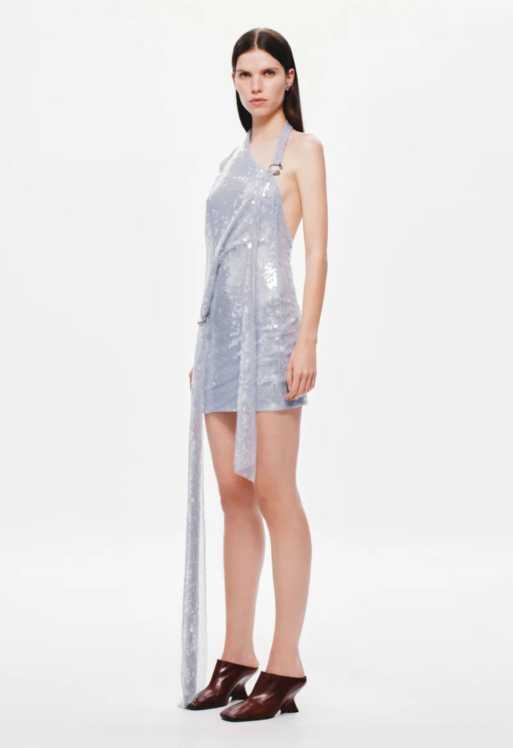 Riviera Sequin Mini Dress Cloud Blue