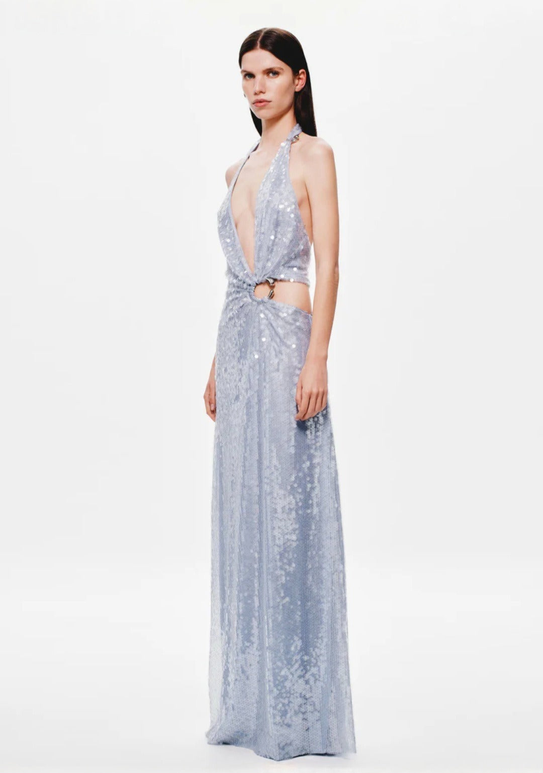 Devon Sequin Maxi Dress Cloud Blue