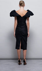 Frey Midi Dress Black