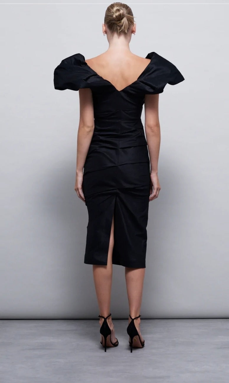 Frey Midi Dress Black