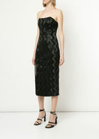 No Filter Strapless Midi Dress Black