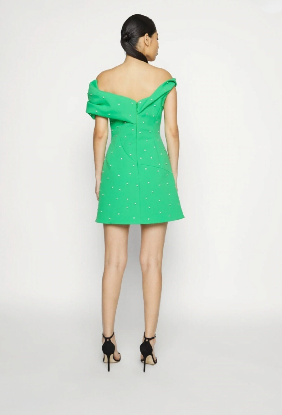 Matteo Beaded Mini Dress Green