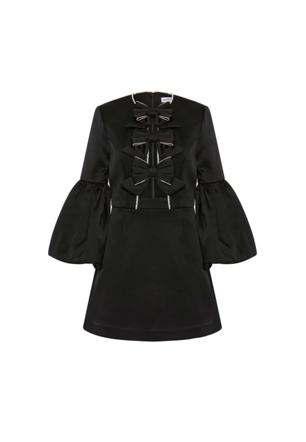 Augustine Bow Mini Dress Black