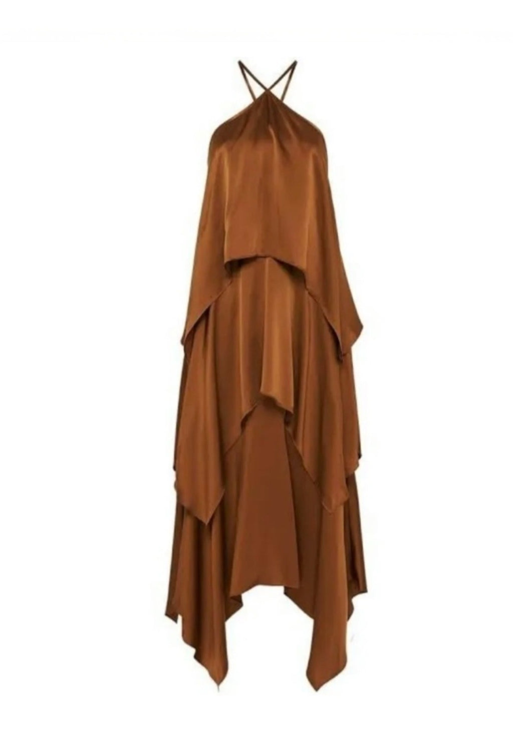 Brown Sugar Silk Slip Dress Brown