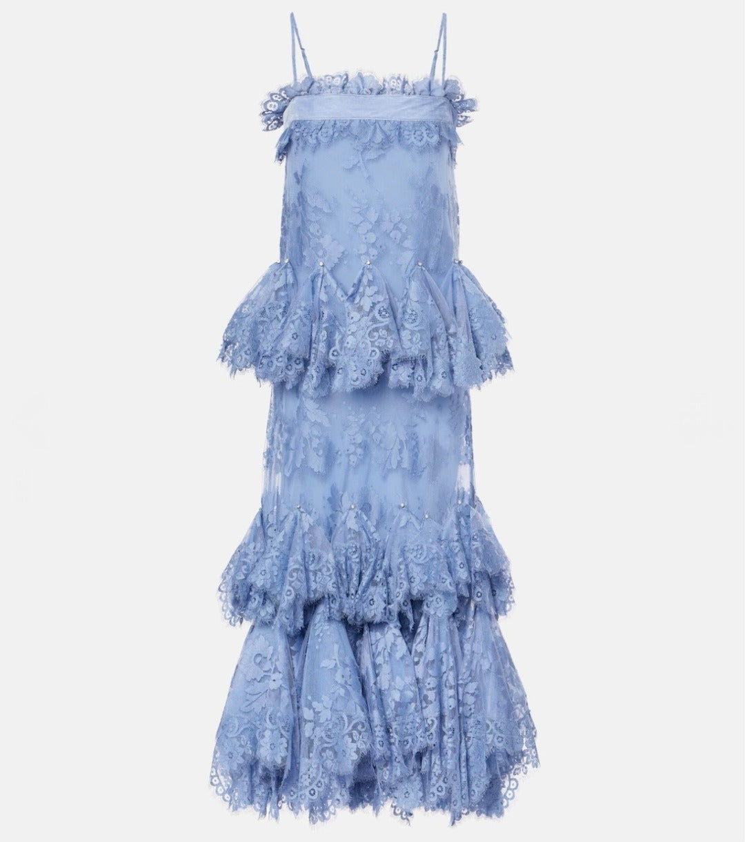 Eden Lace Handkerchief Dress Blue