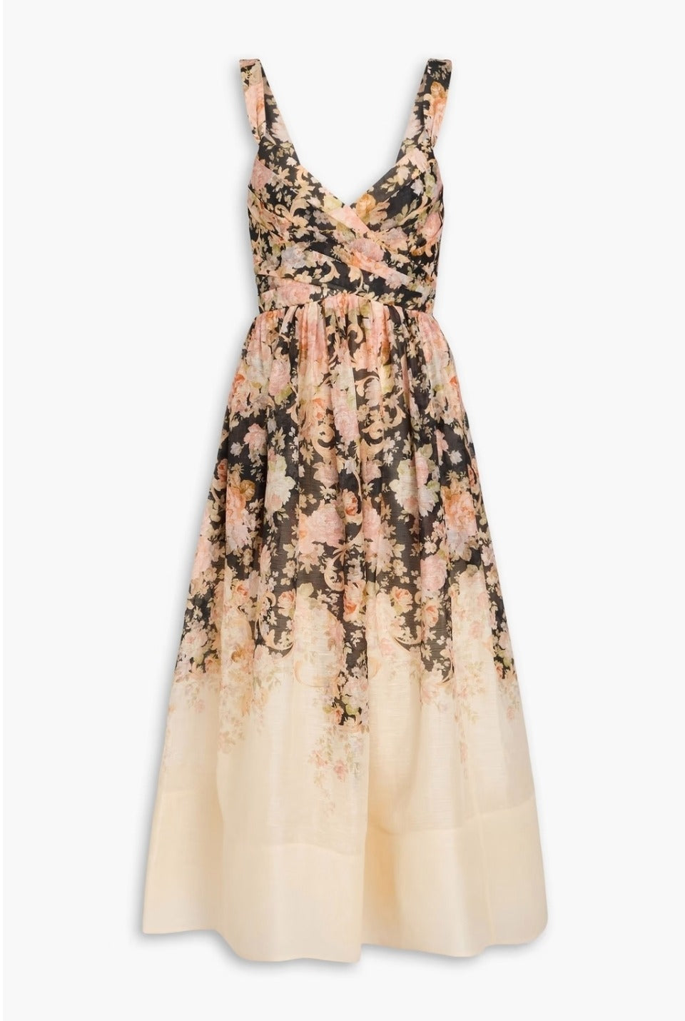 Illustration Midi Dress Tea Rococo Floral