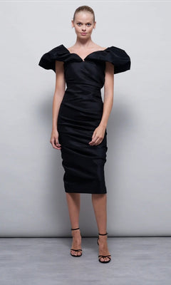 Frey Midi Dress Black