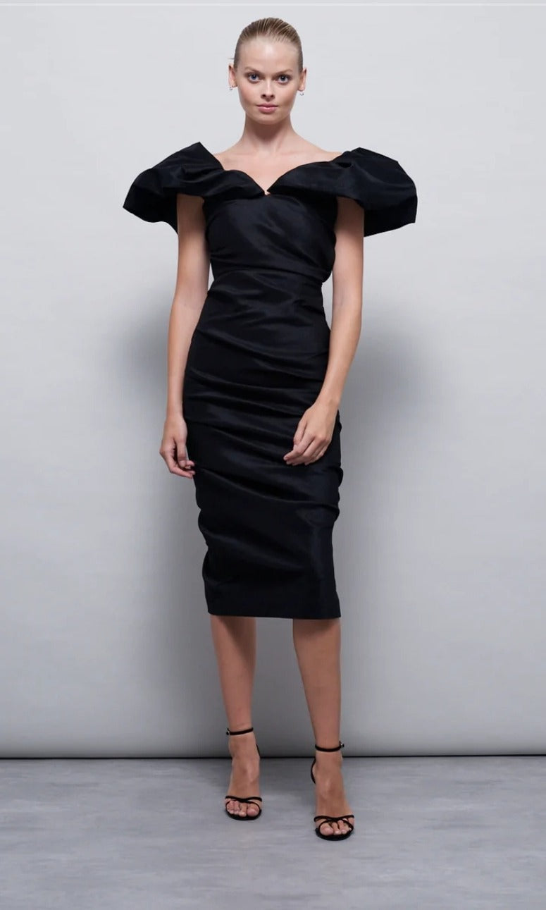 Frey Midi Dress Black