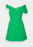 Matteo Beaded Mini Dress Green