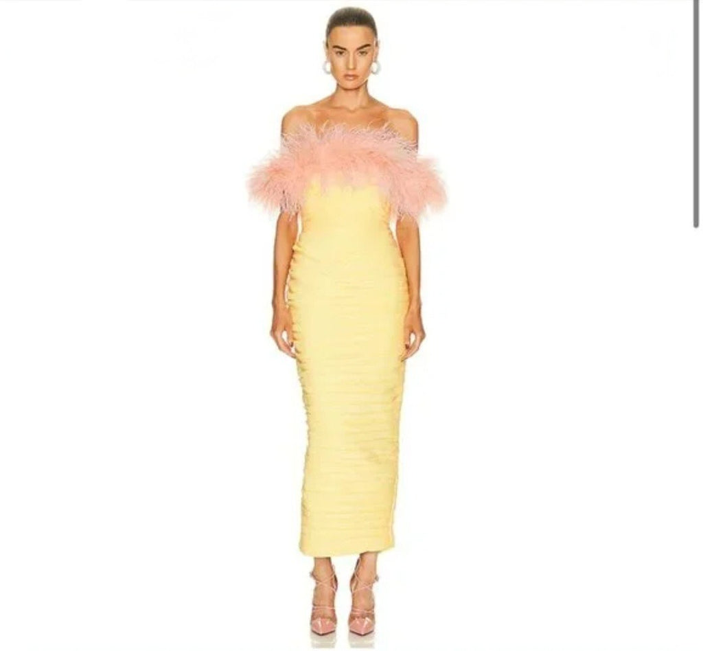 Zion Midi Dress Lemon Yellow