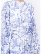 Faris Abstract Print Dress Blue/White
