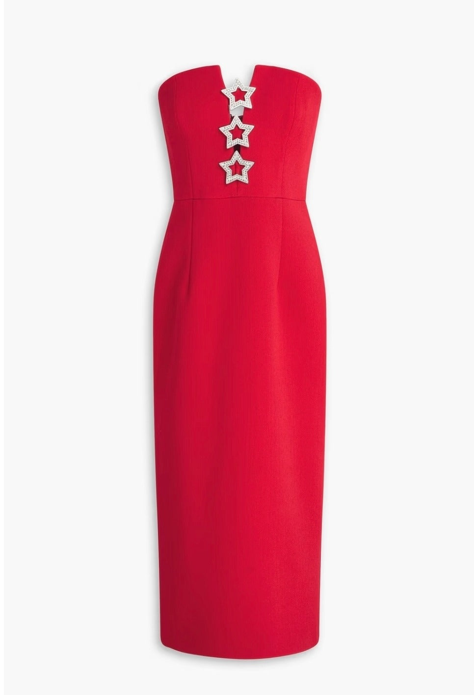 Akari Strapless Midi Dress Red