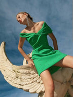 Matteo Beaded Mini Dress Green