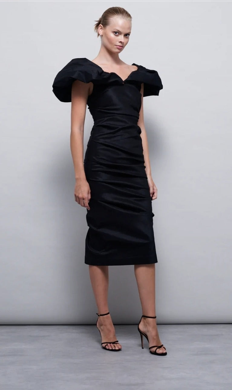 Frey Midi Dress Black