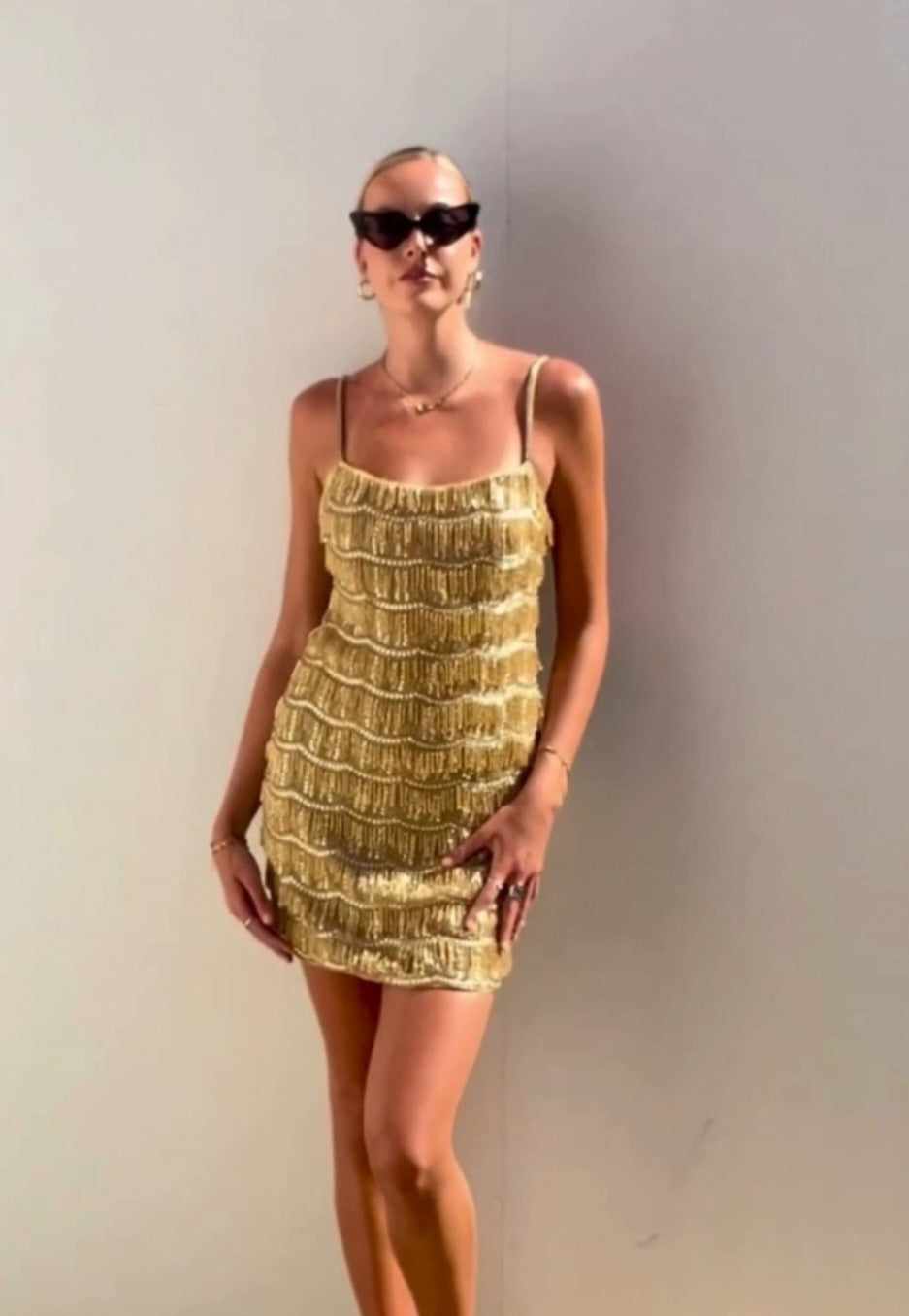 Sadie Mini Dress Gold