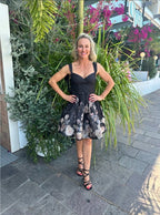 Crush Picnic Mini Dress Black Floral