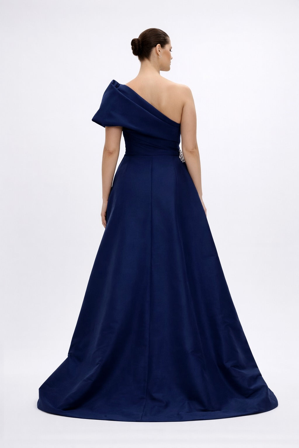 Archer Floor Grazing Gown in Navy