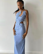 Carina Interlinked Dress Blue