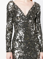 Fleur Midi Dress Gunmetal