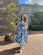 Emiliano Dress Blue Print