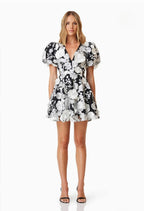 Selene Floral Mini Dress Black Size M