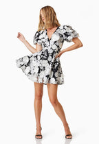 Selene Floral Mini Dress Black Size M